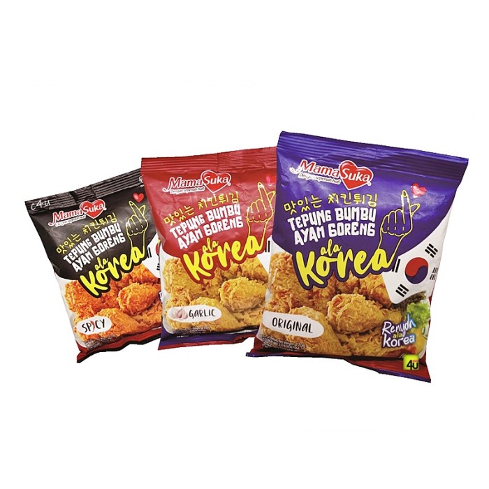 

MAMASUKA TEPUNG BUMBU AYAM GORENG KOREA ORI DAN SPICY 170GR