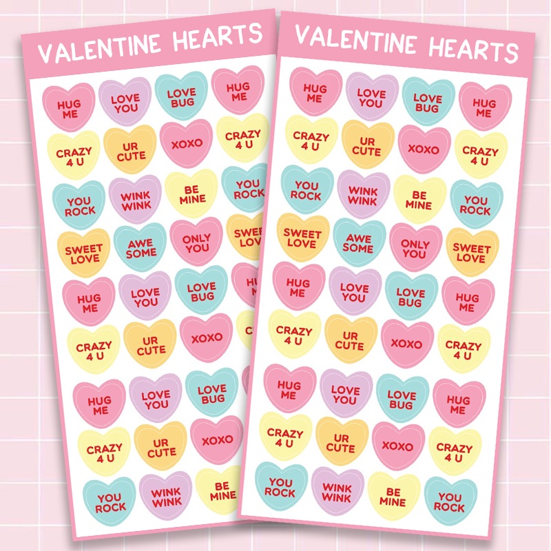 

Sticker Valentine Heart Stiker Aesthetic Murah Lucu Ala Korea