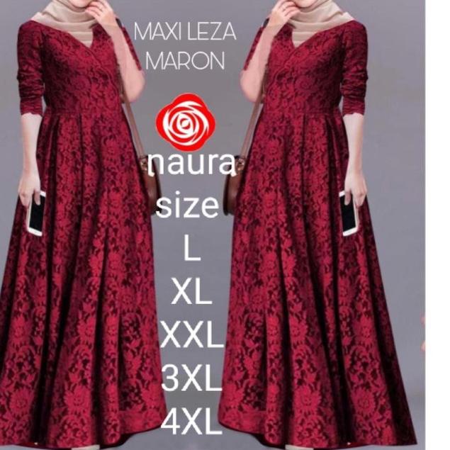 ❅ Maxi leza / Ada size super jumbo (Size L,XL,XXL,3XL,4XL)Baju gamis brokat Tulang Gliter Import / b