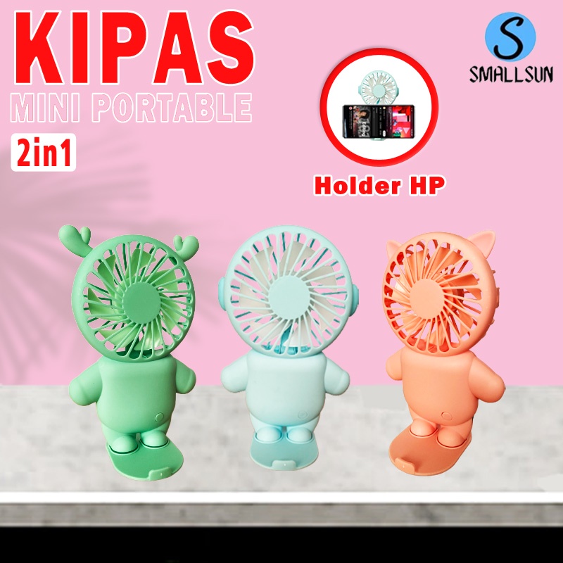 Kipas Angin Portable Mini Karakter Astronot Stand Portable Pocket Fan