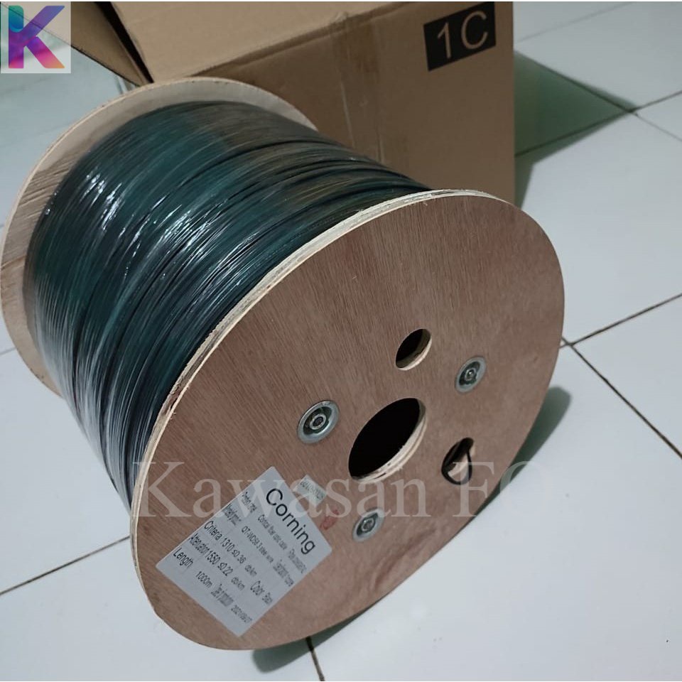 Kabel Dropcore 1 Core 3 Seling Corning Panjang 1KM/Kabel DW 1 Core 3 Seling Fiber Optik FTTH