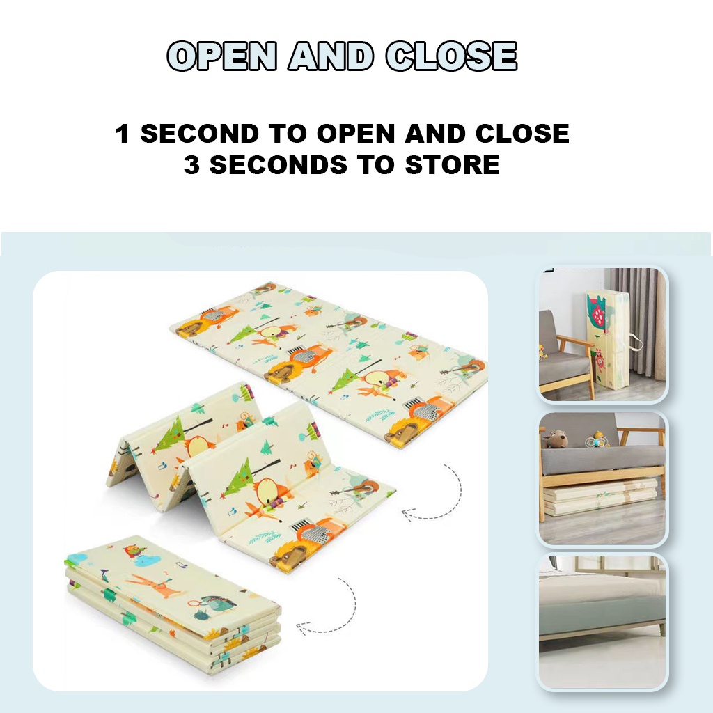 Karpet Lipat Jumbo Matras Playmat Bayi Alas Lantai Waterproof Anti Air Ukuran 180x20cm Bahan Foam Busa Tebal FREE Tas Perlengkapan Mainan Bayi Import Premium - PM - Comfort Homes