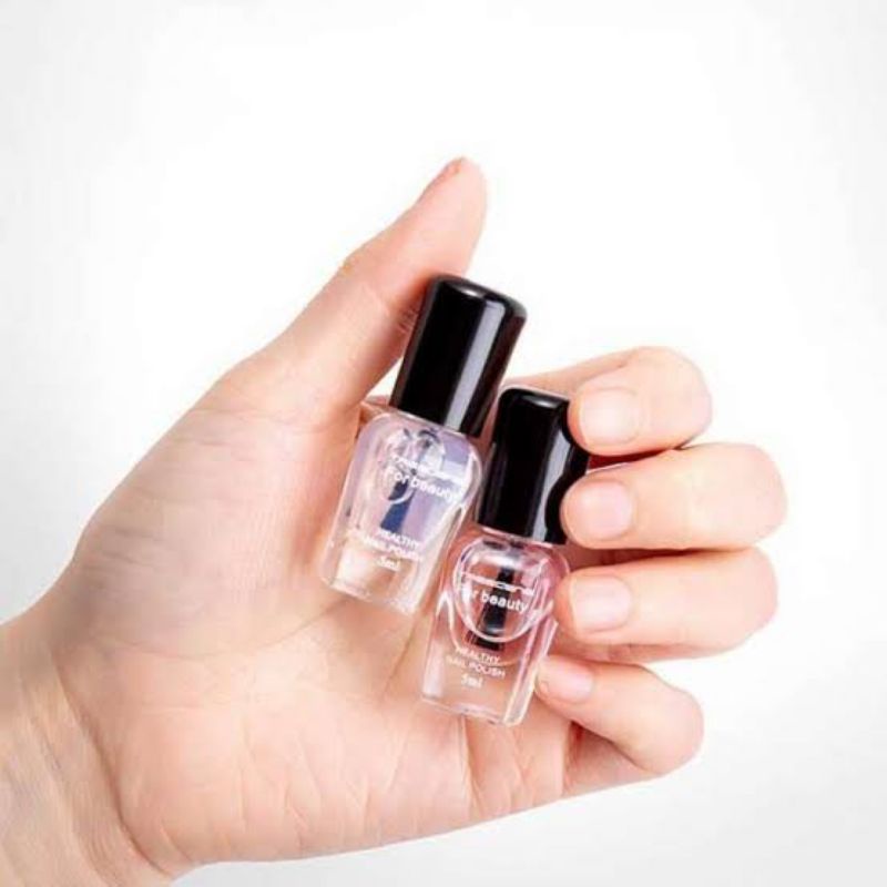 Kutek Kuku Bening Glowing Clear Nail Polish Laminasi Bening