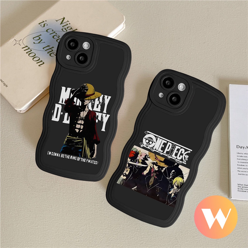 IPHONE Kartun Luffy Anime One Piece Cover Kompatibel Untuk Iphone7 6 8 6s 14 Plus XR X11 13 14 12 Pro Max XS Max SE 2020 Lembut Tpu Wavy Edge Trendy Brand Case