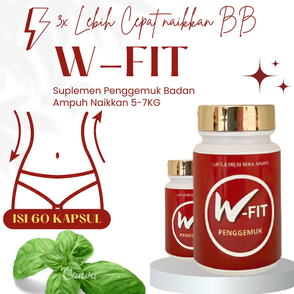 W FIT Penggemuk Badan Alami Organik isi 60 kapsul original
