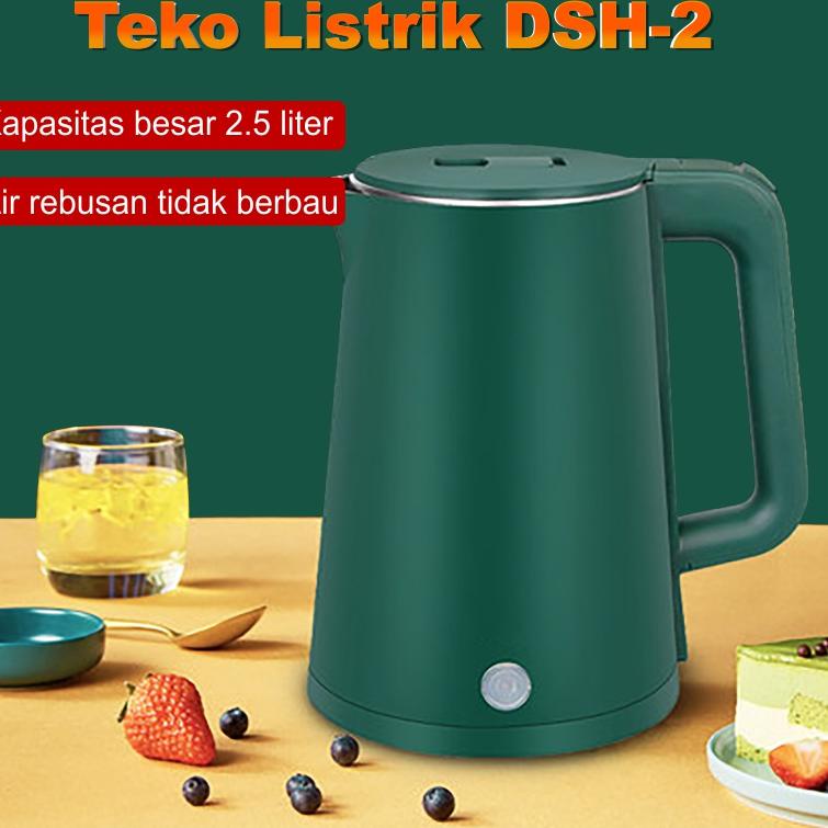 ✲ Teko Listrik Pemanas Air Electric Kettle Ketel Besar Otomatis Stainless 2 Liter ketel pemanas air 