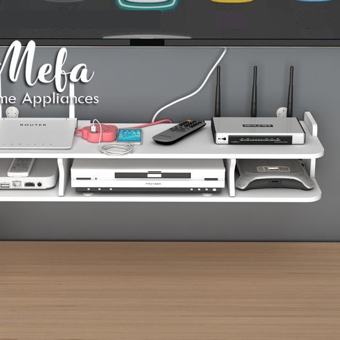♕ Rak Dinding Gantung Serbaguna Tempat Wifi DVD Recoder PS4 Floating Shelf Ambalan Dinding ♬
