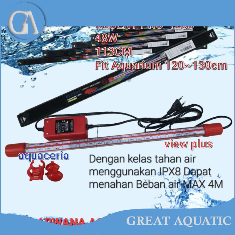 Lampu Aquarium Recent PRO 1200 LED RED VIEW PLUS Lampu ARWANA contest