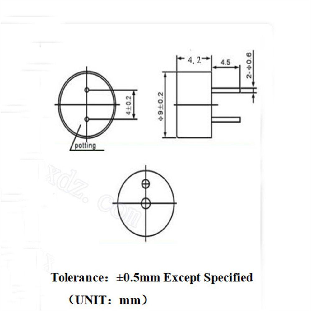 Agustina Aktif Buzzer AC 3V 3.3V Mini Sound Buzzer Suara Terus Menerus Panjang Beeper Jarak Kaki 4MM Piezo Buzzers