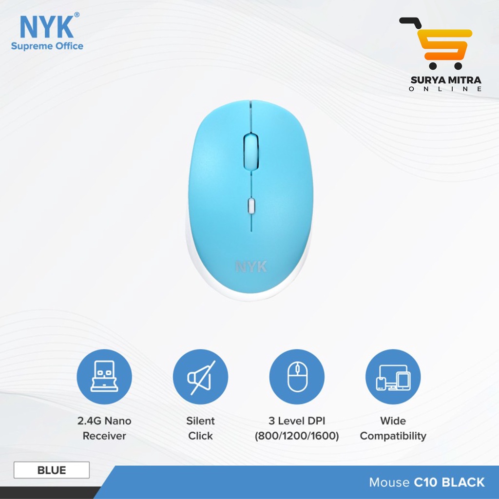 Mouse Wireless NYK C10 2.4Ghz / NYK Supreme C10 Mouse Wireless silent