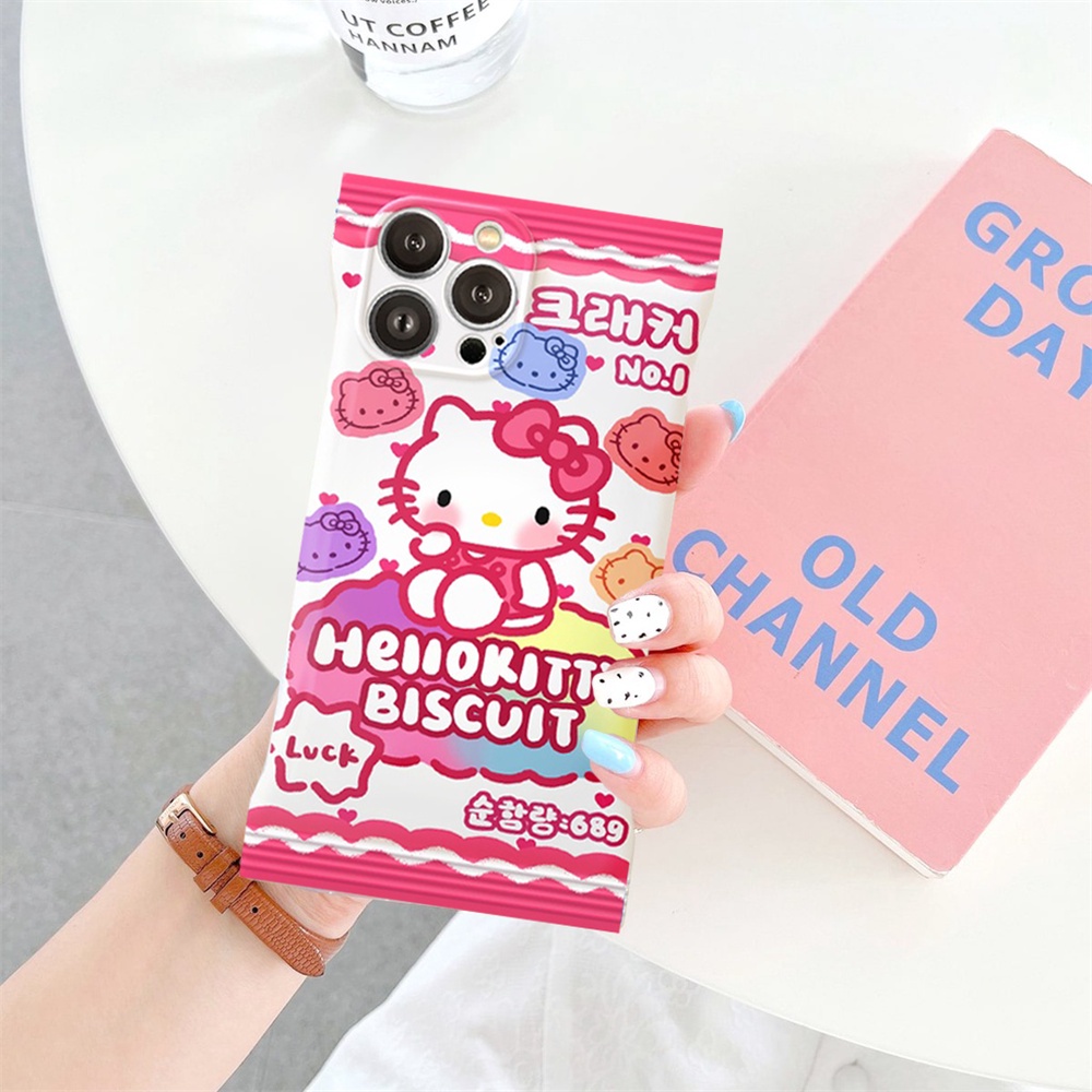 IPHONE Soft Case Kompatibel Untuk Iphone14 14Pro 11 13 12 Pro MAX iPhone7 8plus 6s Plus XR 14Plus XS MAX Kartun Lucu Hello Kitty Dan Cinnamon TPU Cover