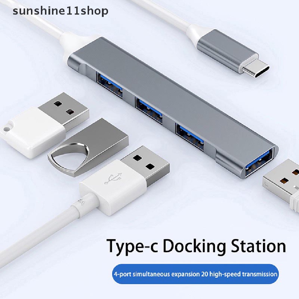 Sho USB C HUB 3.0 Tipe C 3.1 4port Multi Splitter Adapter OTG Untuk Komputer PC N