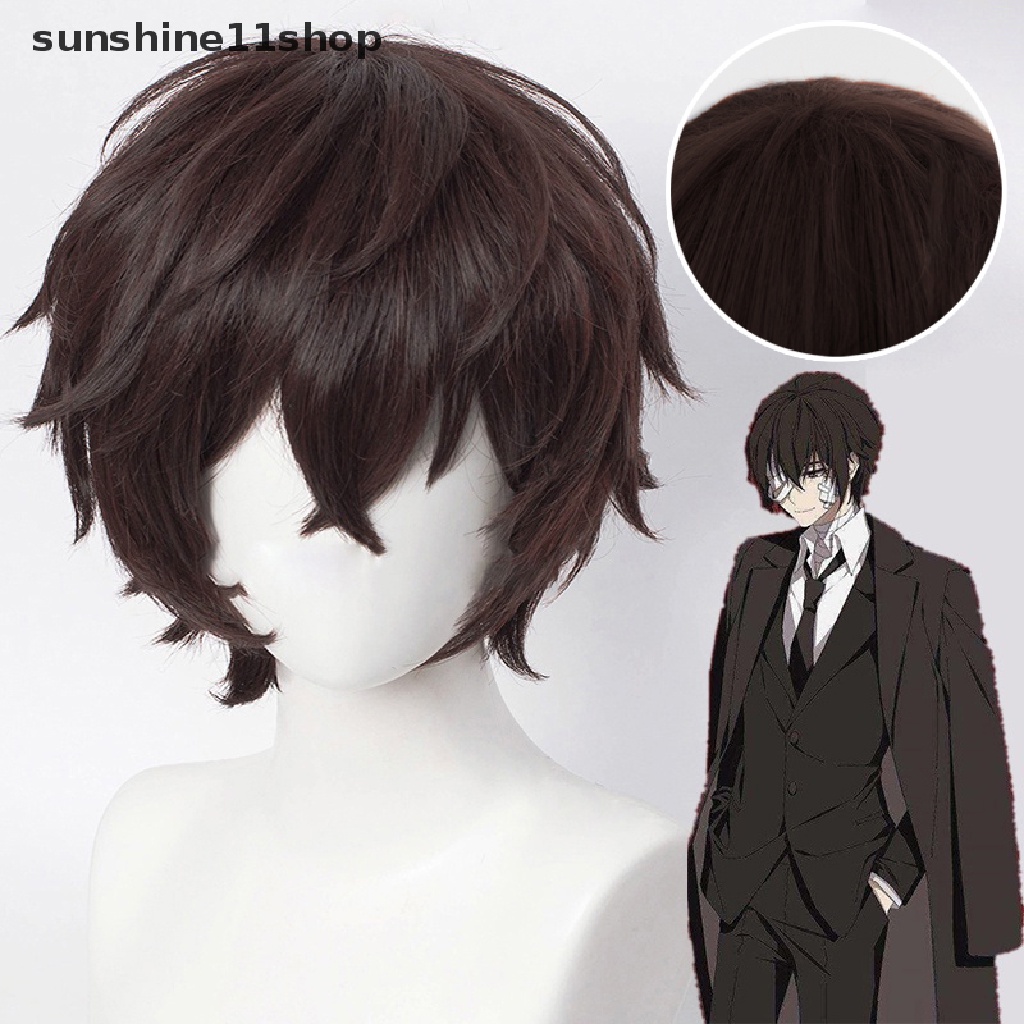 Sho Anime Bungo Stray Dogs Dazai Osamu Cosplay Wig Rambut Palsu Sintetis Tahan Panas N