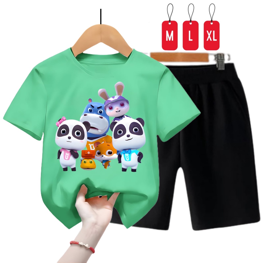 Hzl_outfit SETELAN UNISEX ANIMAL LAND ANAK LAKI LAKI / SET ANAK KARAKTER BABYBUS 3-8 THN