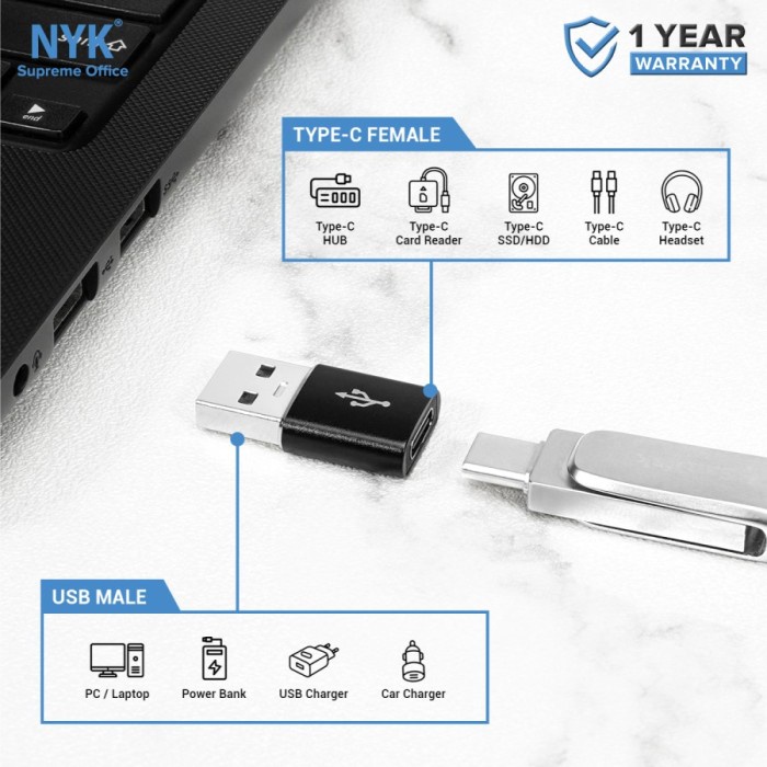 Connector OTG NYK Usb 3.0 Type C Female