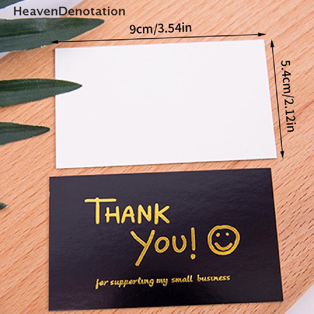 [HeavenDenotation] 50pcs Hitam Terima Kasih Untuk Pesanan Anda Kartu Nama Gift Business Greeg Card HDV