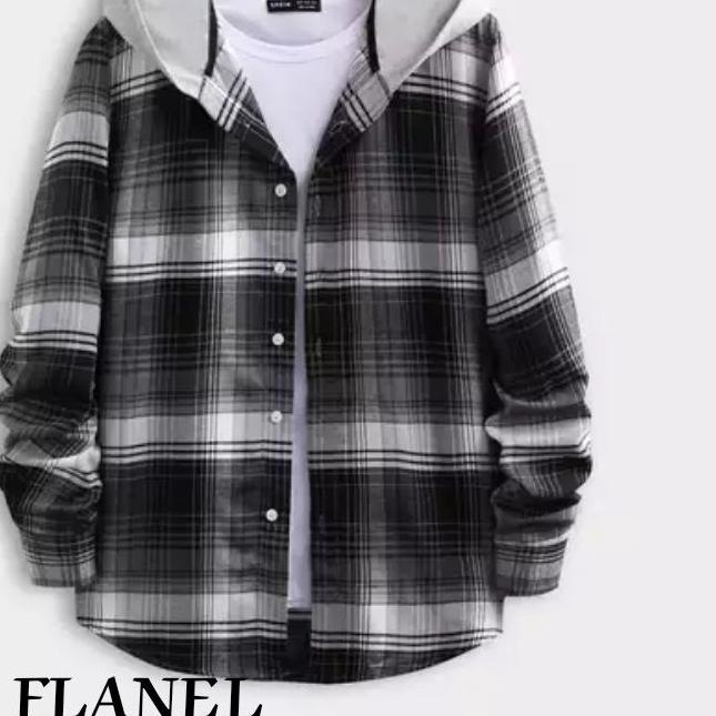 ❃ KEMEJA FLANEL HOODIE PANJANG - KEMEJA HOODIE PREMIUM PANJANG PRIA - HOODIE KEMEJA BERTUDUNG FLANEL