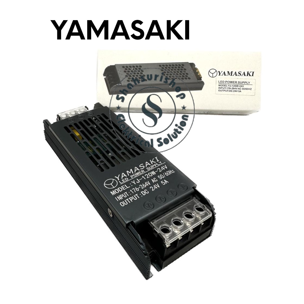 YAMASAKI POWER SUPPLY LED CCTV SLIM MINIMALIS 5A 24V 120 W ALUMUNIUM