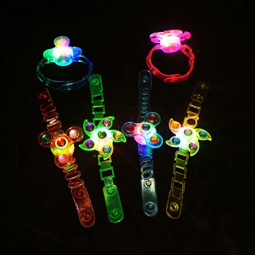 [HeavenDenotation] Anak-anak Luminous Wrist Band Manual Rotag Soft Flash Gyro Gelang Mainan HDV