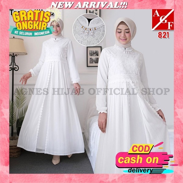 S M L Xl Gamis Polos Putih Premiun Crincle Airflow Remaja Kekinian Gamis Wanita Terbaru 2023 Bahan A