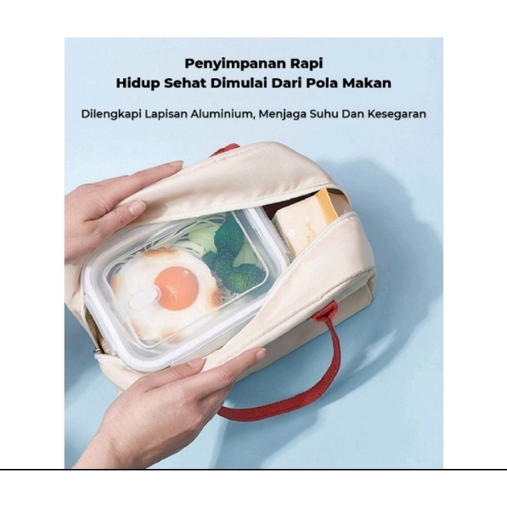 Tas Bekal Anak Sekolah Lunch Bag dilapisi aluminium Agar Makanan Tetap Hangat