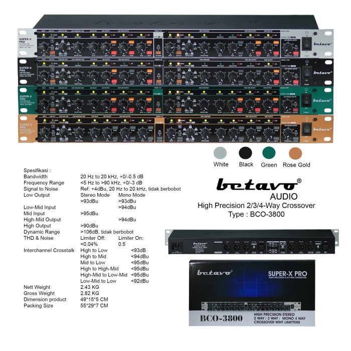 High Precision 2/3/4-Way Crossover Betavo BCO-3800 - White