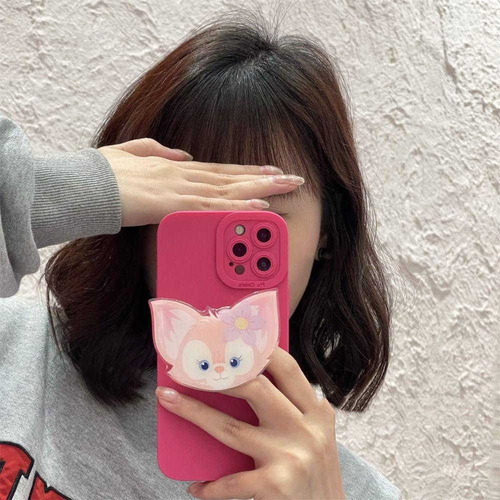 AUGUSTINA Finger Ring Phone Holder Untuk Ponsel Kartun LinaBell 3D Lipat Smartphone Dukungan Perekat Anti Jatuh LinaBell Phone Bracket