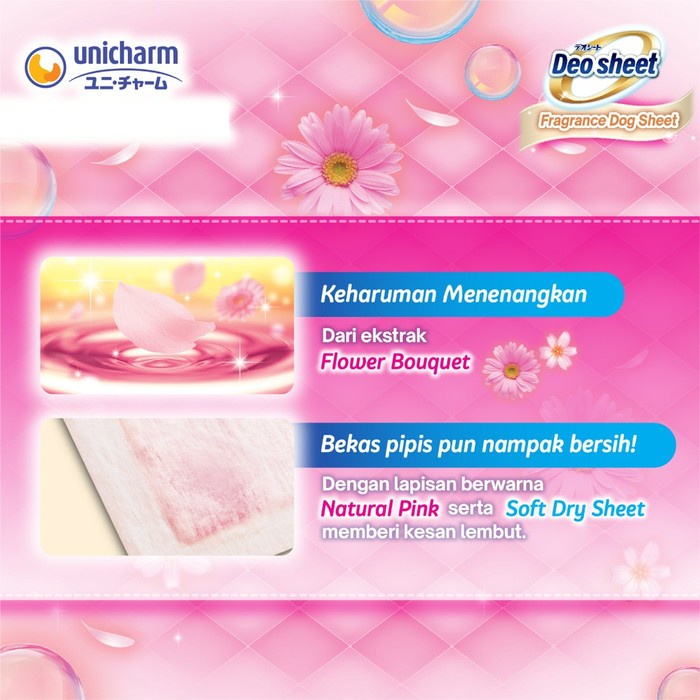 Unicharm Pet Deo Sheet Size 44x32 Ecer isi 6 Pcs Underpad Anjing