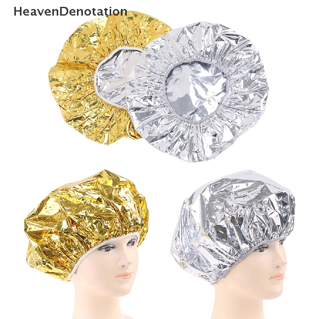 [HeavenDenotation] Shower Cap Peredam Panas Aluminium Foil Hat Topi Mandi Elastis Untuk Wanita HDV