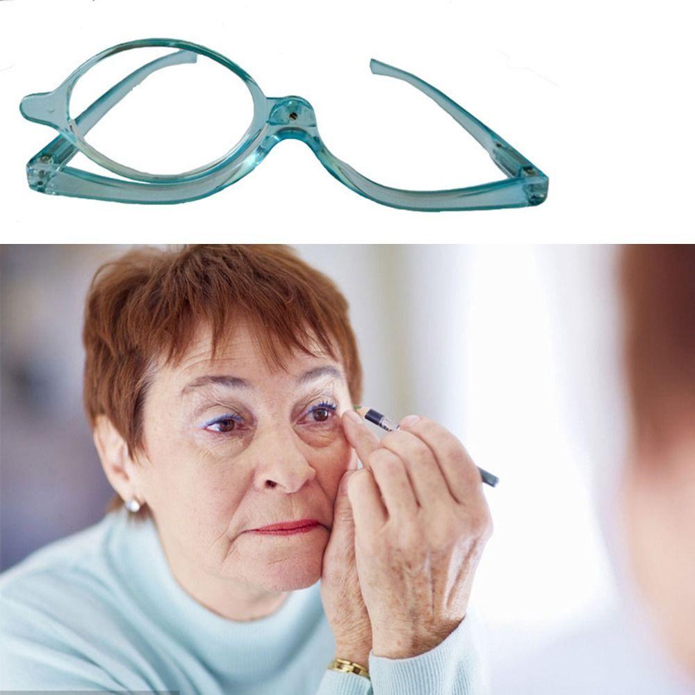 Populer Kacamata Baca Makeup Berputar Woman Vision Care+1.00~+ 4.0 Diopter Magnifying Glasses