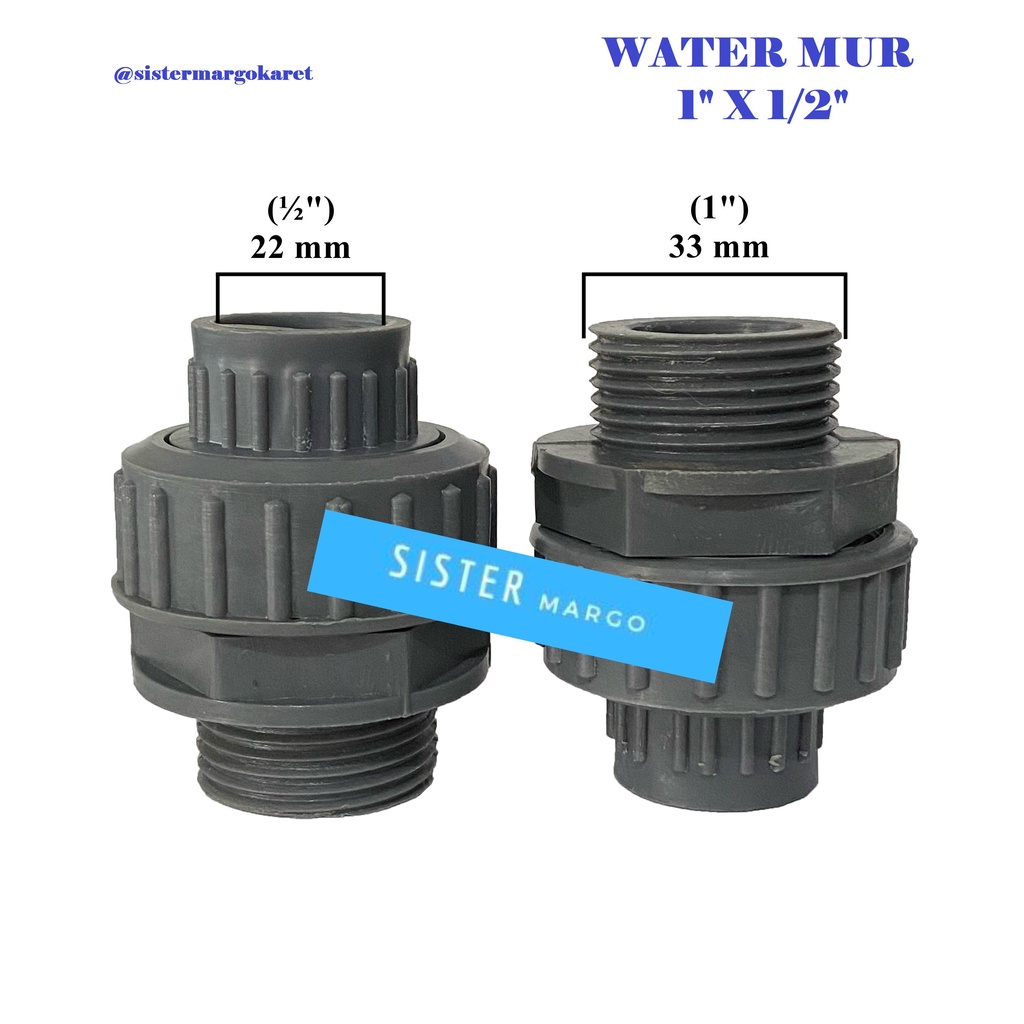 Water Mur Moor Sok Sock Drat Luar 1" x 1/2"
