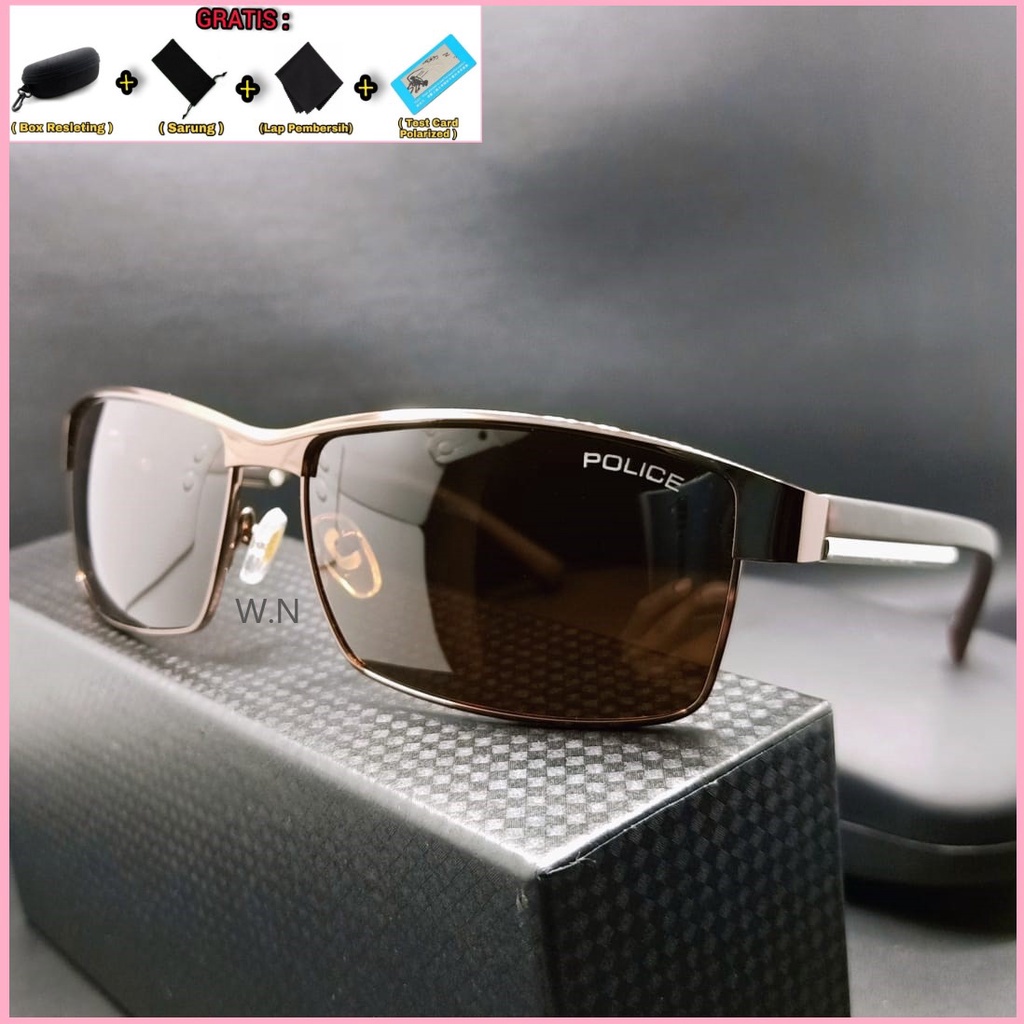 TERLARIS Kacamata Fashion Sporty Pria Lensa Polarized Anti Silau Warna Coklat / Sunglasses Pria Lensa Polarized / Kacamata Lensa Warna Cokelat / Brown Polarized Glasses / COD