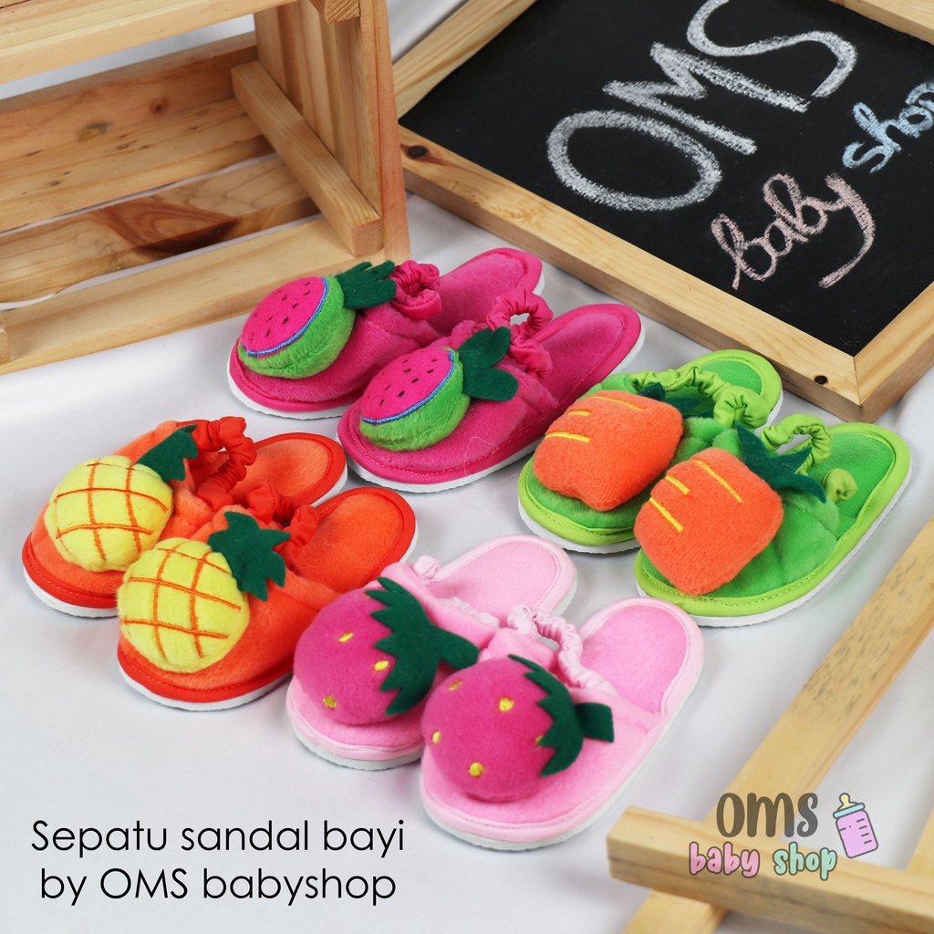 Fashion Bayi - Sepatu Sandal Bayi dengan hiasan boneka fruits HOSANA baby / Sandal Bayi Anti Selip