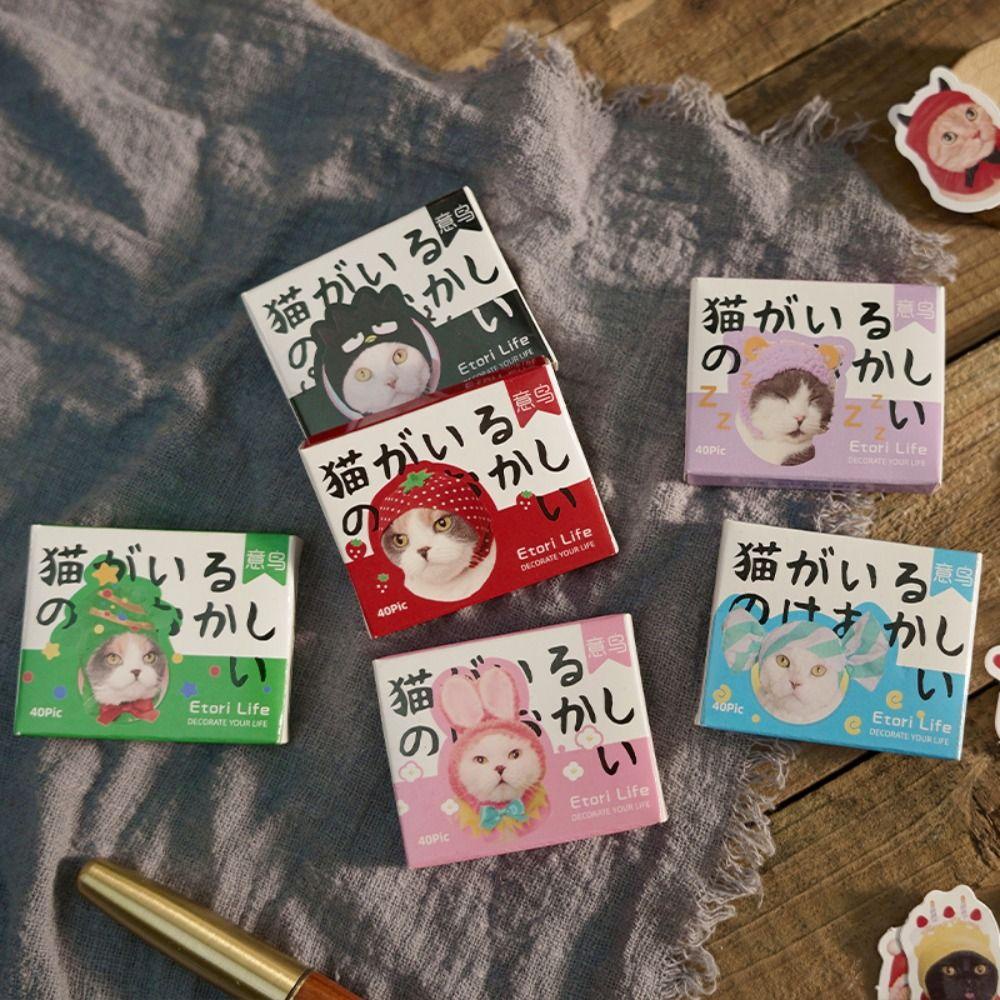 Agustina Stiker Alat Tulis Hias Set Mini Tahan Air Scrapbooking Notebook Tangan Akun Ponsel Label Stiker Kawaii Kitty Sticker