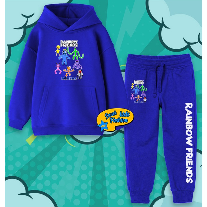 Setelan Anak Roblox  Rainbow Friends Jogger Hoodie Anak Rainbow Friends Roblox