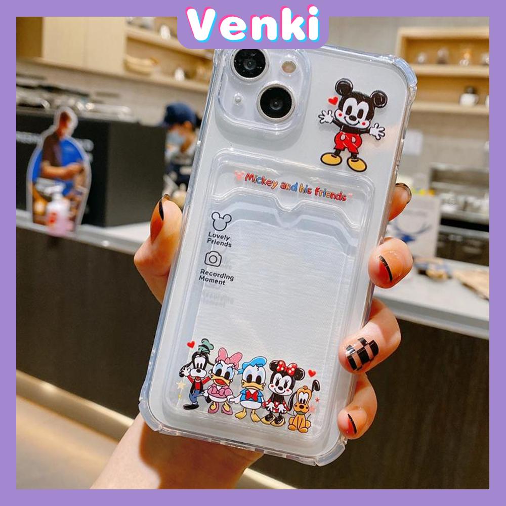 For iPhone 14 Pro Max Card Holder Case Clear Card Storage Back Cover Cute Cartoon Camera Protection Shockproof For iPhone 14 13 12 11 Plus Pro Max 7 Plus X XR