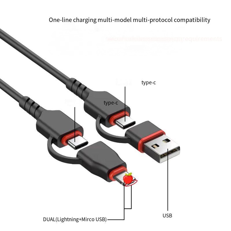 Kabel Cas Transfer 6in1 Multifungsi Cocok Untuk TYPE-C iPhone Android 5A Super Fast Charging C To C Kabel Data