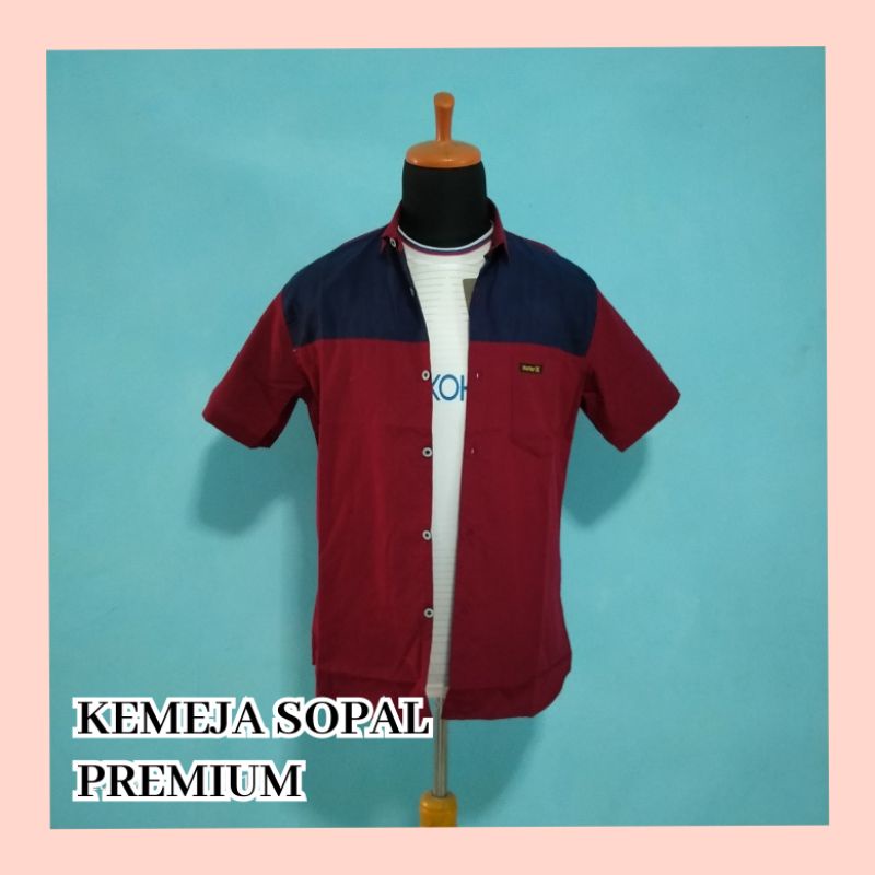 Kemeja gradasi polos terbaru / kemeja pria kombinasi polos