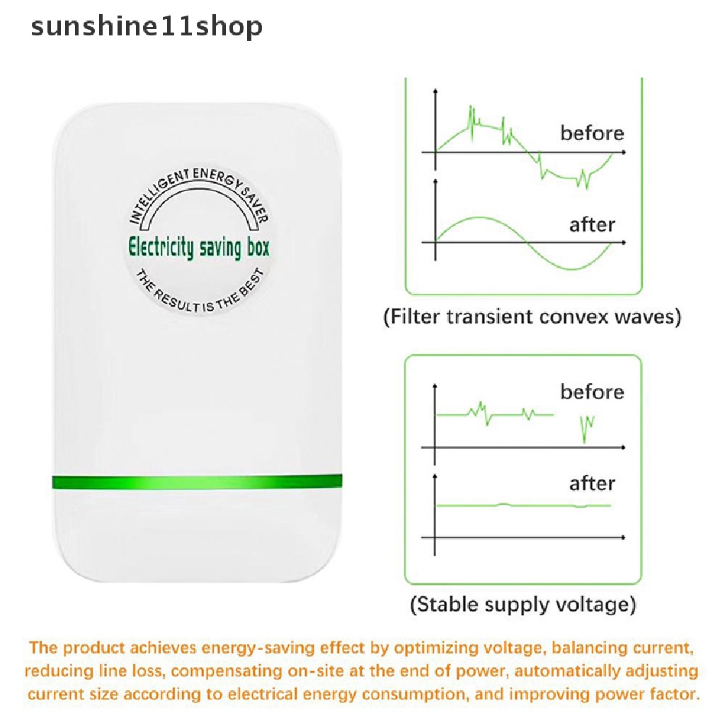 Sho Power Saver Kotak Hemat Listrik Penghemat Energi Rumah Tangga Hemat Listrik Dan Efisiensi Tinggi US Plug N