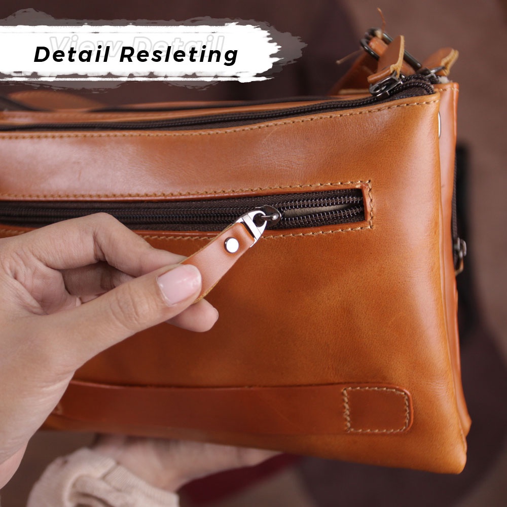 Sling Bag Slingbag Pria Wanita Kulit Asli Unisex Tas Slempang Pria Kulit Sapi Asli Premium HB09