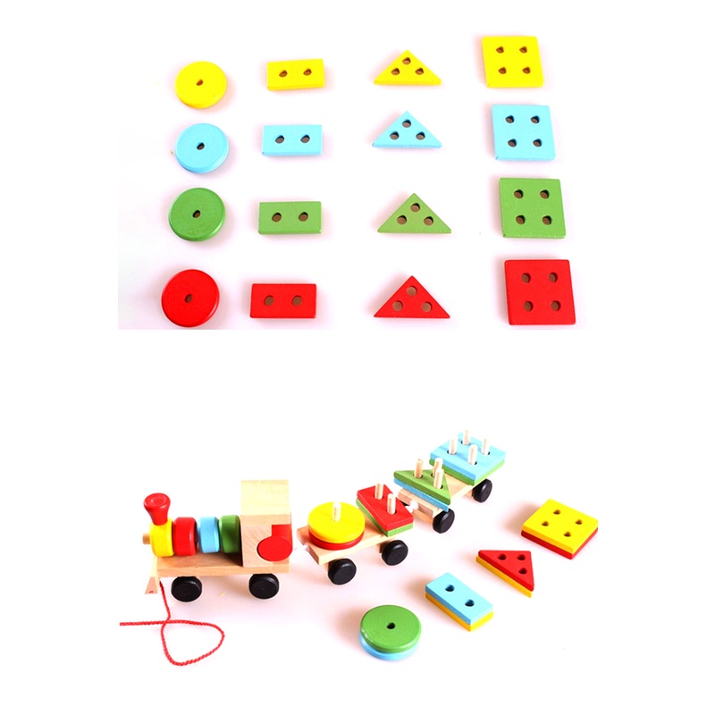 Wodden Shape Matching Train Mainan Balita Wooden Toys Mainan Kayu Mainan Anak 2 Tahun Puzzle Kayu
