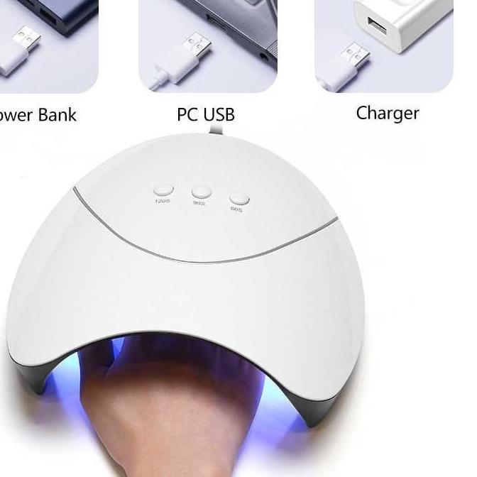 ☜ Pengering Kutek Kuku Smart Portable UV LED Nail Dryer 36W Pengering Kutek Gel - Putih ☇