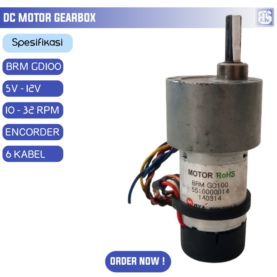 Dc Motor Gearbox Encorder BRM GD100 5 - 12V