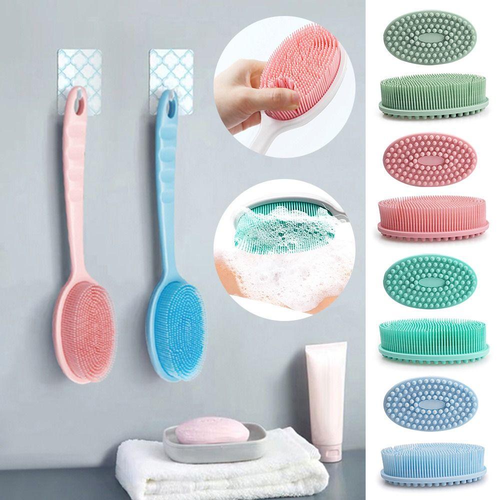 Sikat Mandi Nanas Dengan Pegangan Pijat Kulit Silikon Rambut Kulit Kepala Perawatan Sisir Aksesoris Kamar Mandi Cuci Rambut Pembersih Kepala Tubuh Pijat Shower Body Brushes Cleaning Pad