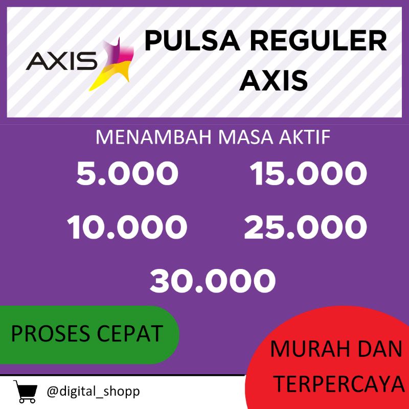 Pulsa Axis Murah 5000 Sampai dengan 30000