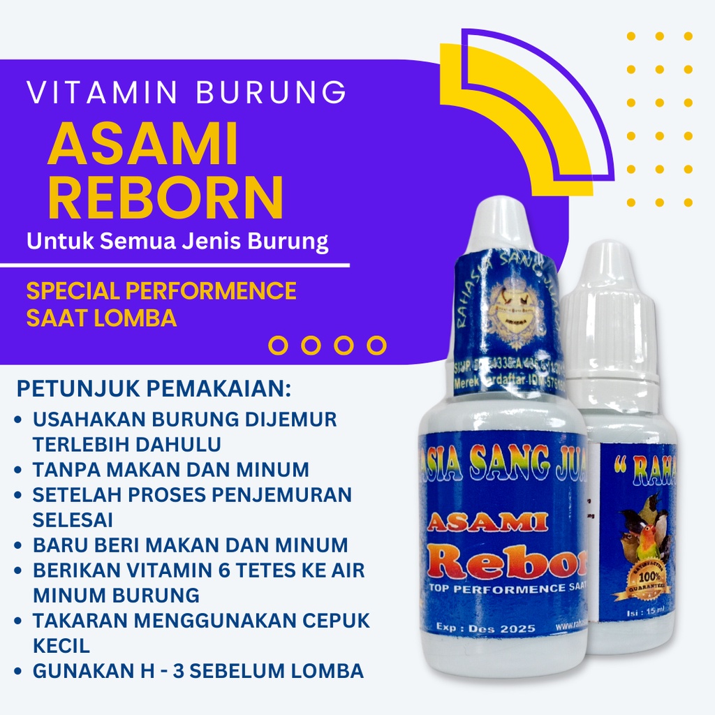 VITAMIN BURUNG CUCAK IJO BUAT LOMBA MURAI BATU KACER PLECI LOVEBIRD SPECIAL PERFORMENCE SAAT LOMBA | VITAMIN BURUNG ASAMI REBORN KHUSUS LOMBA