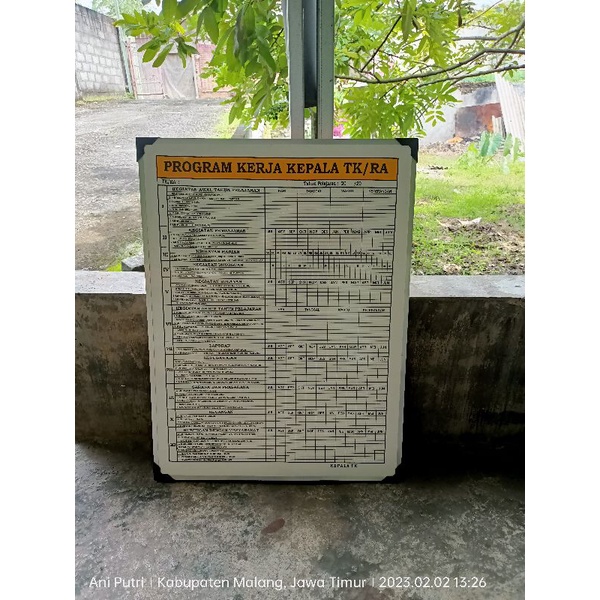 Papan Data multiplek 80 x 60 cm list alumunium. papan data paud tk lengkap murah