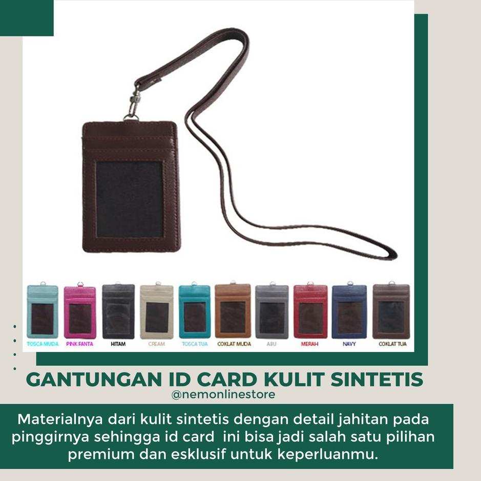 

kode0w0Vk Name Tag Tali ID Card Holder Gantungan ID Card Kulit Sintetis