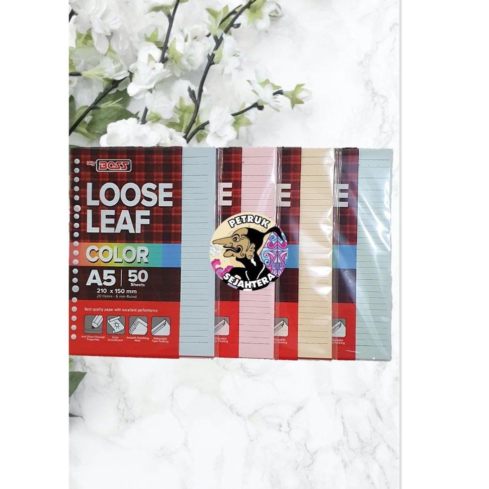 

V98 [PAK] LOOSE LEAF BIG BOSS GARIS A5 ISI 50 LEMBAR 20 HOLES WARNA PINK / BLUE / GREEN / YELLOW* FLASH SALE ㅂ