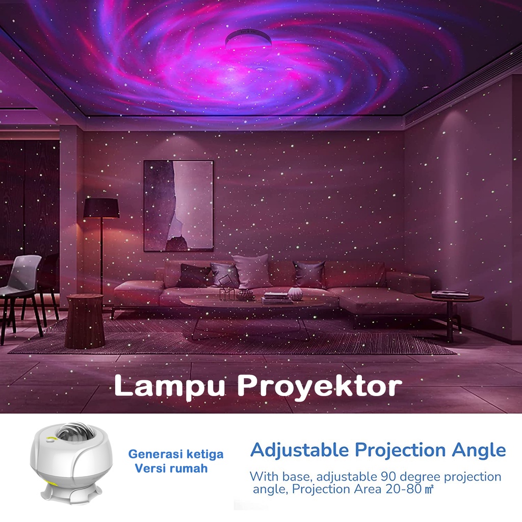 Lampu tidur aesthetic Lampu proyektor light malam bintangTikTok generasi ketiga Night Light